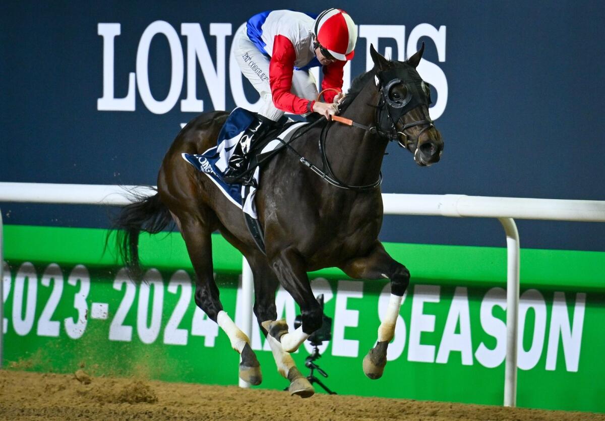Mendelssohn Bay ridden by Patrick Cosgrave, takes out the UAE 2000  (Group 3) Presented by Longines. KT  Photo by M. Sajjad