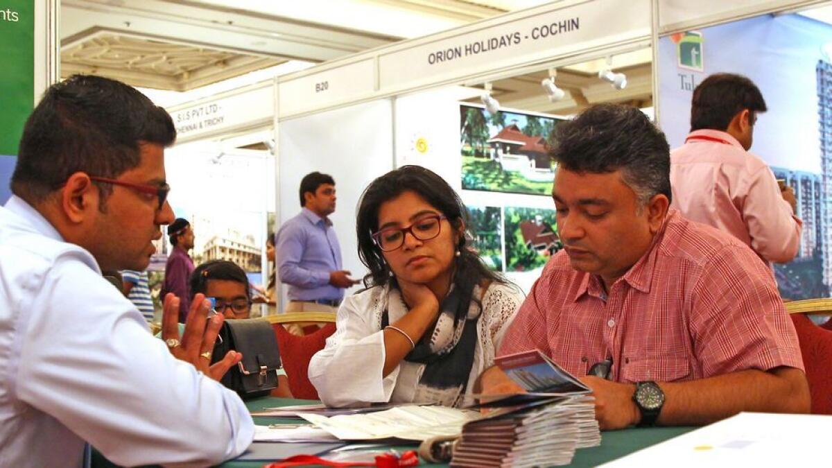 Potential investors during Realty India Expo 2016 in Dubai on Friday.