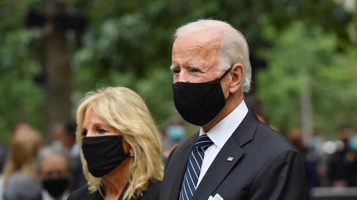 Biden visited the memorial later Friday, laid a wreath and greeted relatives of victims including First Officer LeRoy Homer. Biden expressed his respect for those aboard Flight 93, saying sacrifices like theirs “mark the character of a country.” “This is a country that never, never, never, never, never, never gives up,” he said.