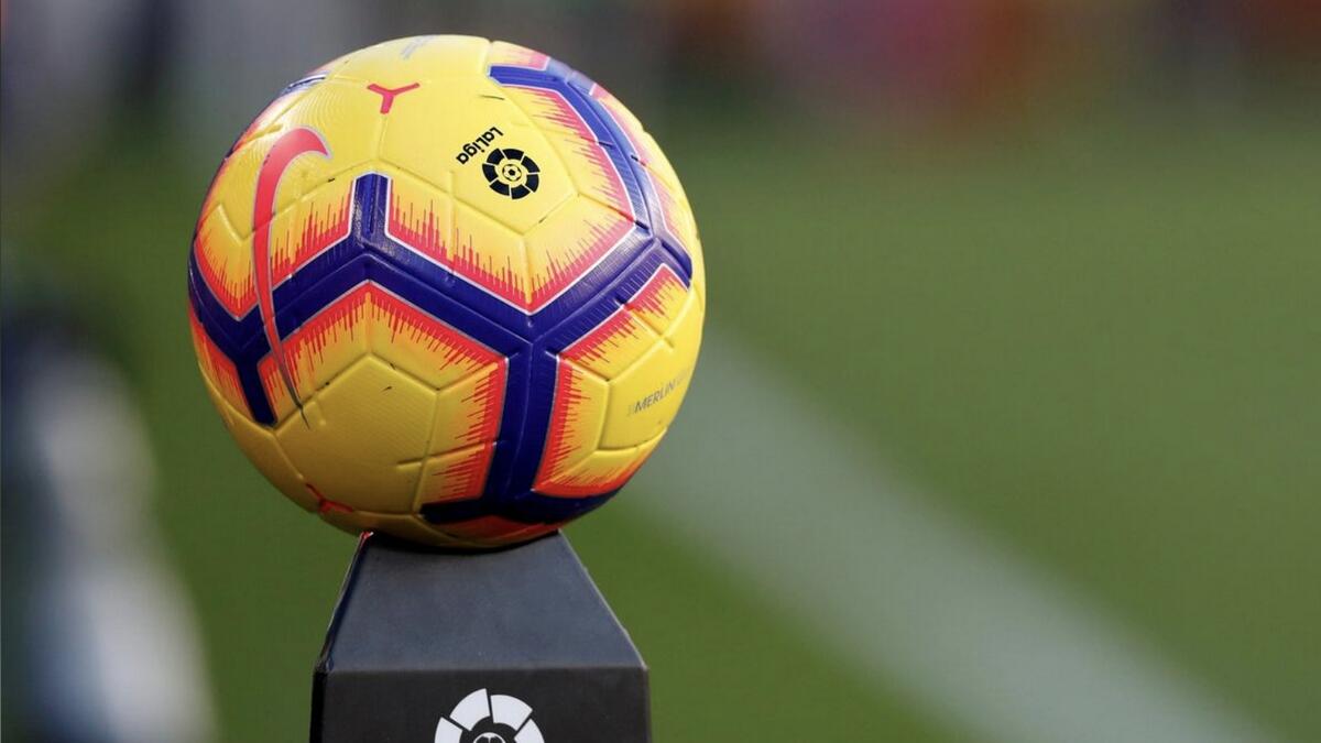 The match ball on display before a La Liga game. - Reuters file
