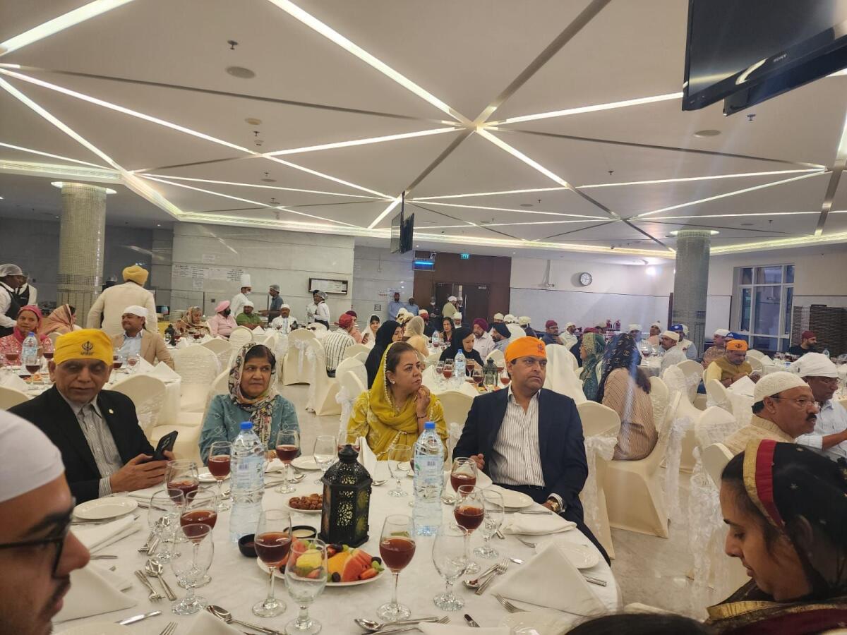 Community members join the interfaith iftar at Guru Nanak Darbar Gurudwara in Jebel Ali