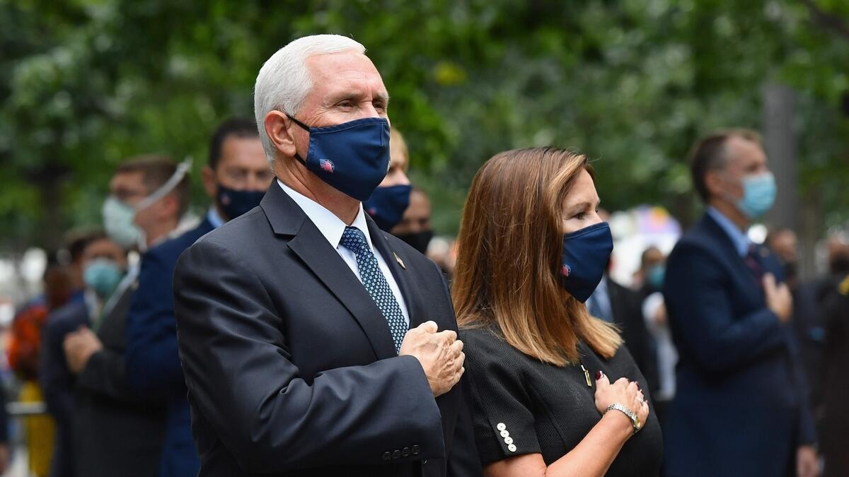 Pence went on to the separate ceremony, organised by the Stephen Siller Tunnel to Towers Foundation, where he read the Bible’s 23rd Psalm. His wife, Karen, read a passage from the Book of Ecclesiastes. “For the families of the lost and friends they left behind, I pray these ancient words will comfort your heart and others,” said the vice president, drawing applause from the audience of hundreds.