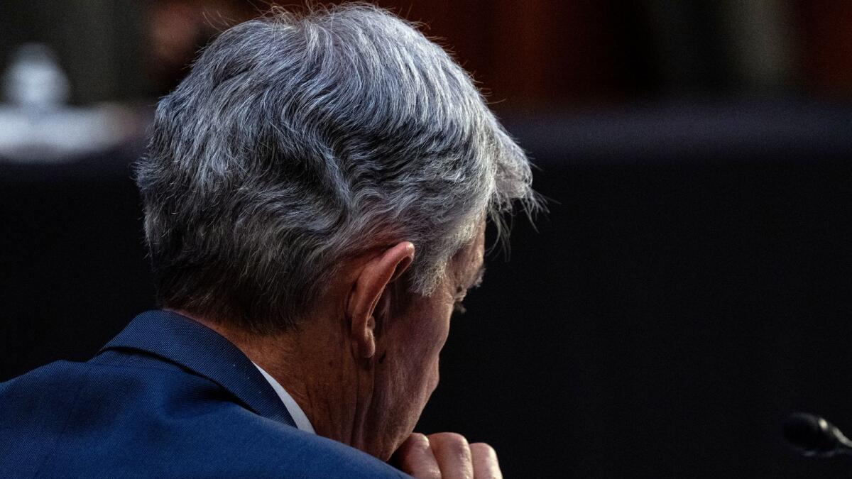 Jerome Powell, the chairman of the Federal Reserve Board of Governors, appears before the Senate Banking Committee in Washington on June 22. — (Haiyun Jiang/The New York Times)