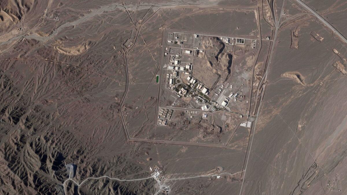 This satellite photo shows Iran's Natanz nuclear site near Natanz, Iran, on April 14, 2023. — AP