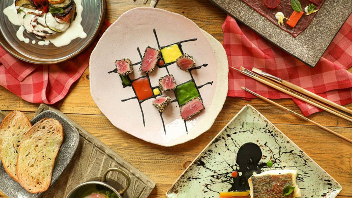 A tuna tataki dish, inspired by German artist Paul Klee