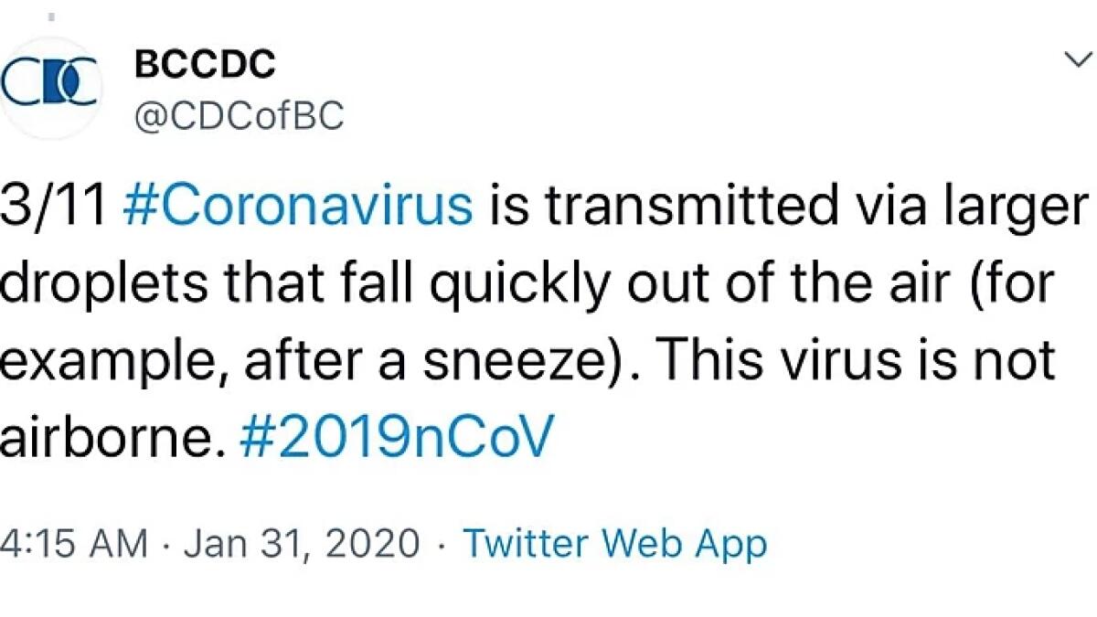 People often believe that the virus is airborne.