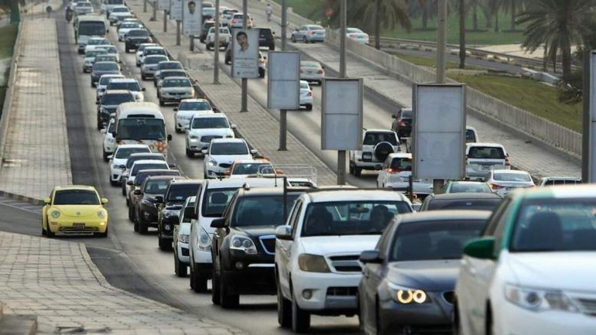 Accident leads to road closure in Dubai