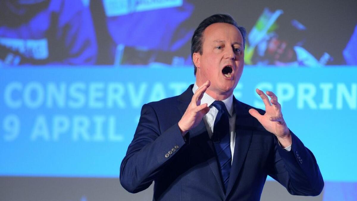 British Prime Minister, and leader of the Conservatives, David Cameron. 