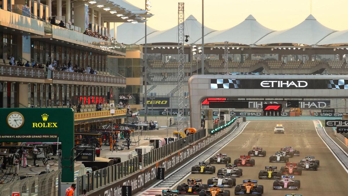 Action from the 2020 Abu Dhabi Formula One Grand Prix at the Yas Marina Circuit. (AFP file)