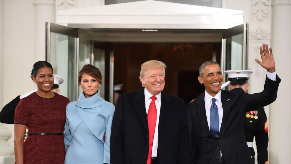 Trump at White House for last meeting with Obama