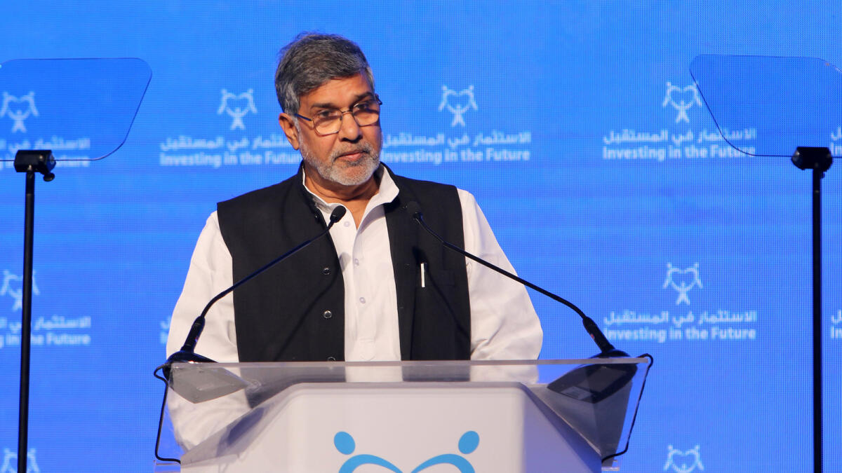 Kailash Satyarthi The Kailash Satyarthi Children's Foundation and the Nobel Peace Laureate during his speech on the opening day of  Investing In Future 2016 - Building women and girls capabilities in the Middle East - at al jawaher reception and convention centre in sharjah on Wednesday – Photo by M.Sajjad
