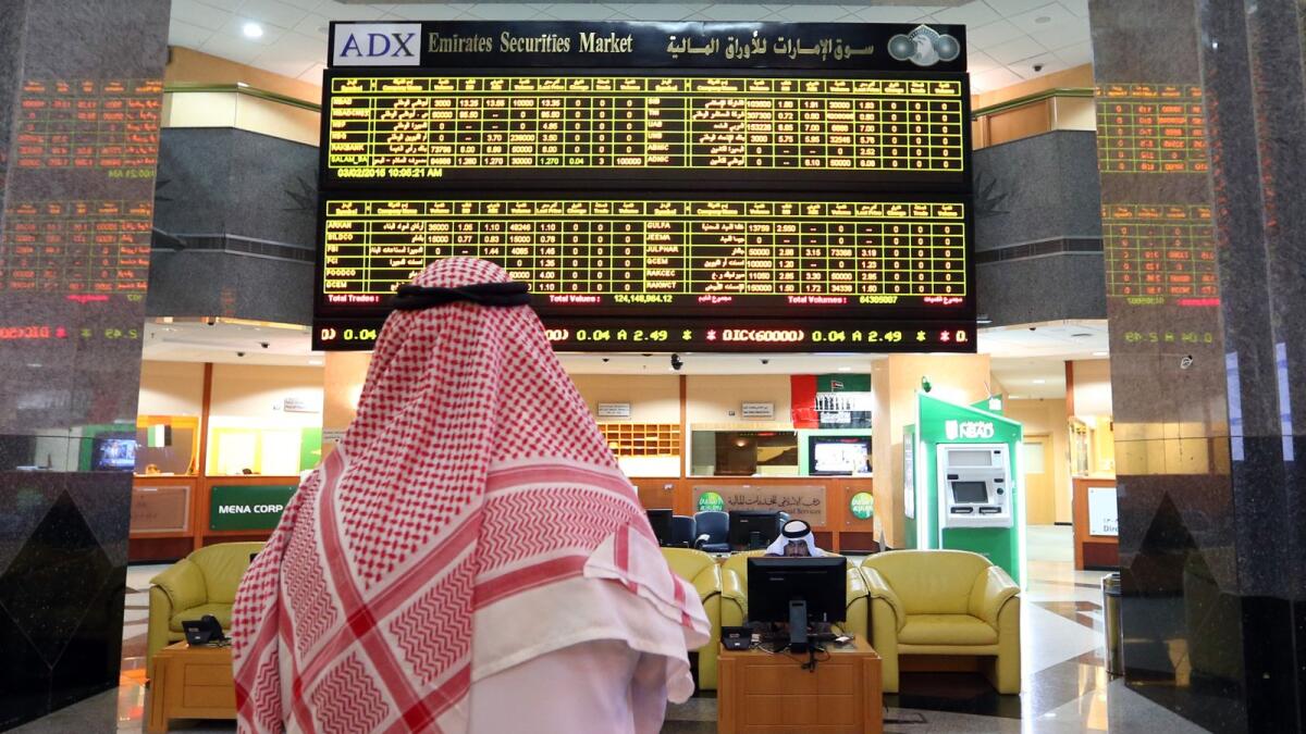 The Abu Dhabi index closed 1.99 per cent up to 6,706.65 points buoyed by a 15 per cent surge in International Holding. — File photo