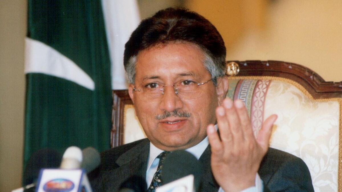 Musharraf addresses a press conference in Abu Dhabi in June, 2002. (Photo: AFP)