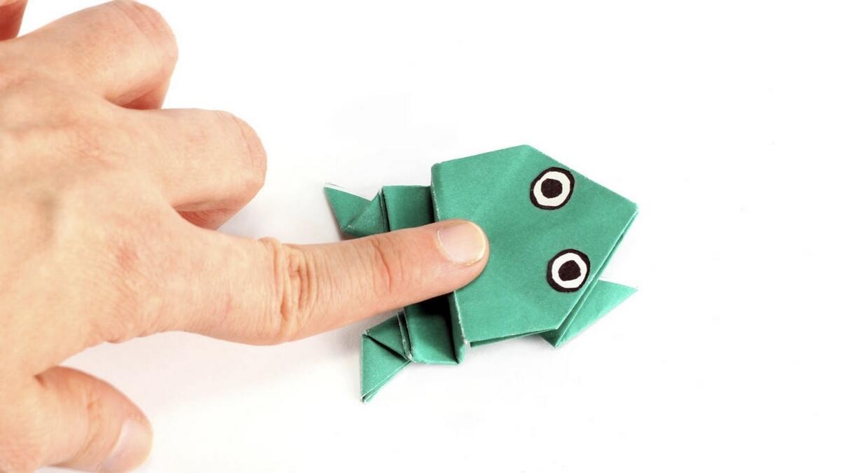 The jumping frog origami is an example of action origami.