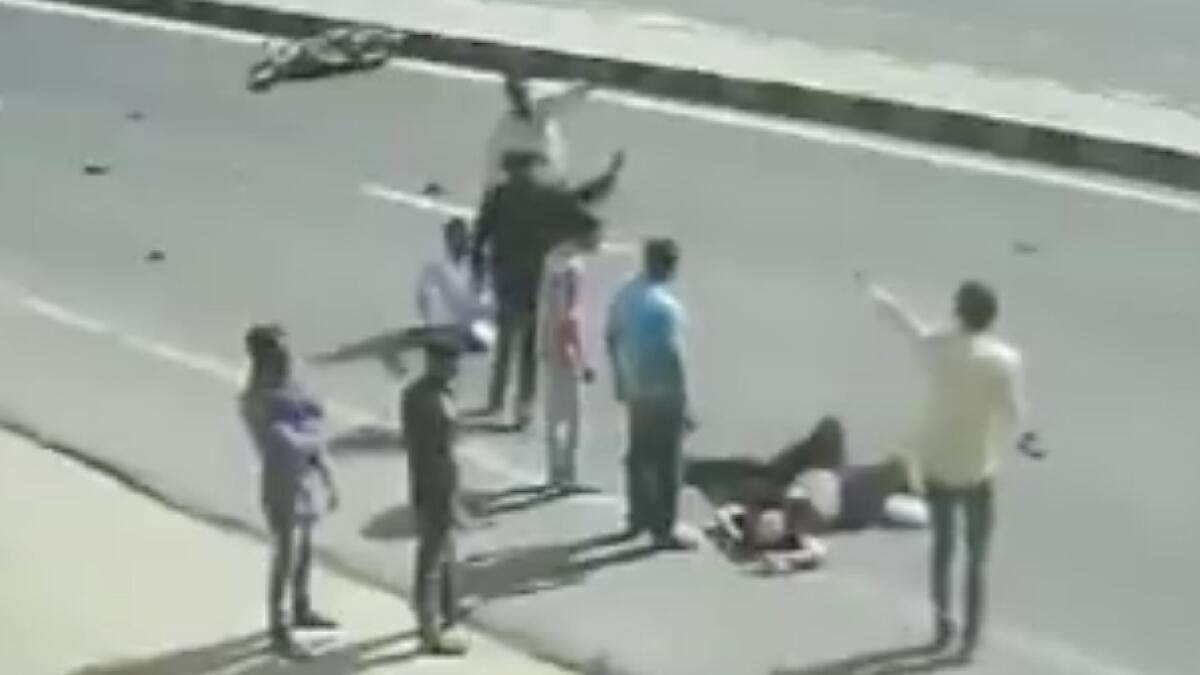 Family miraculously escapes death as speeding truck knocks them over