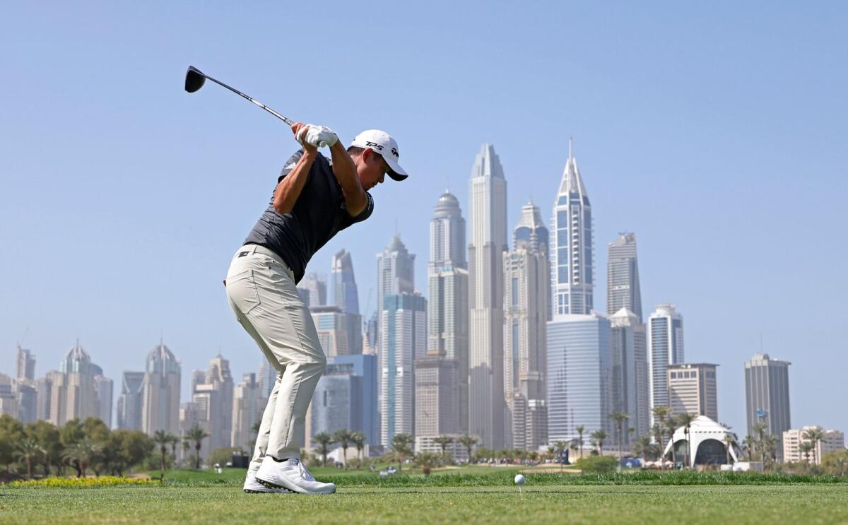 Collin Morikawa of the US competes during the 2022 Dubai Desert Classic. — AFP file
