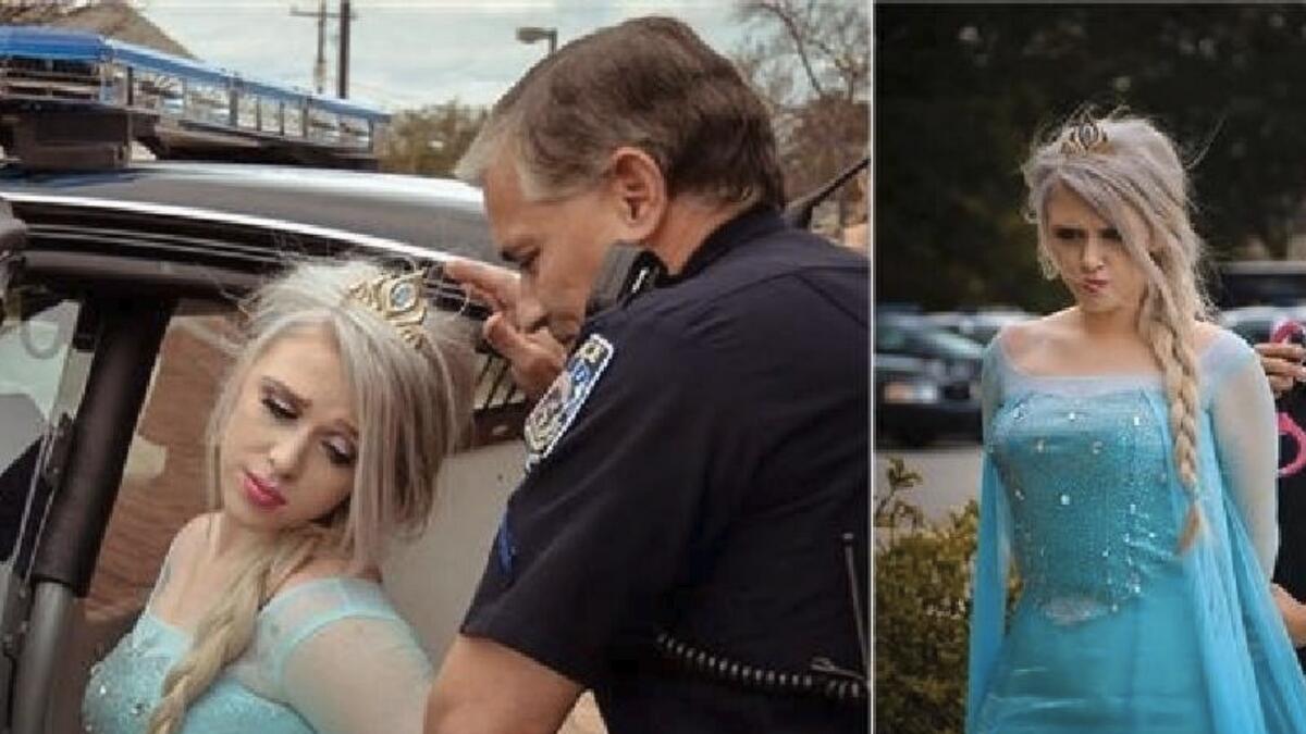 Elsa from Disney movie Frozen gets arrested by police