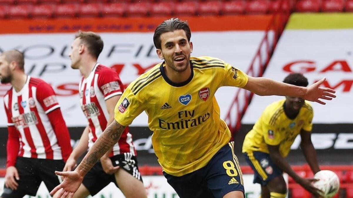 Dani Ceballos scored in stoppage time against Sheffield United last week to send Arsenal into the FA Cup semifinals (Reuters)