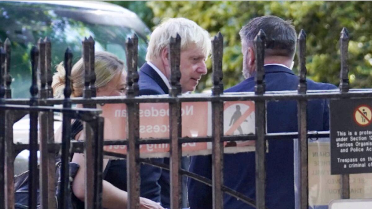 Britain's Prime Minister Boris Johnson leaves Downing Street. — AP