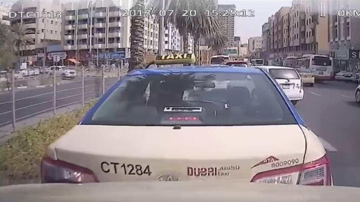 Dubai taxi driver deliberately reverses into another car after argument, gets fired