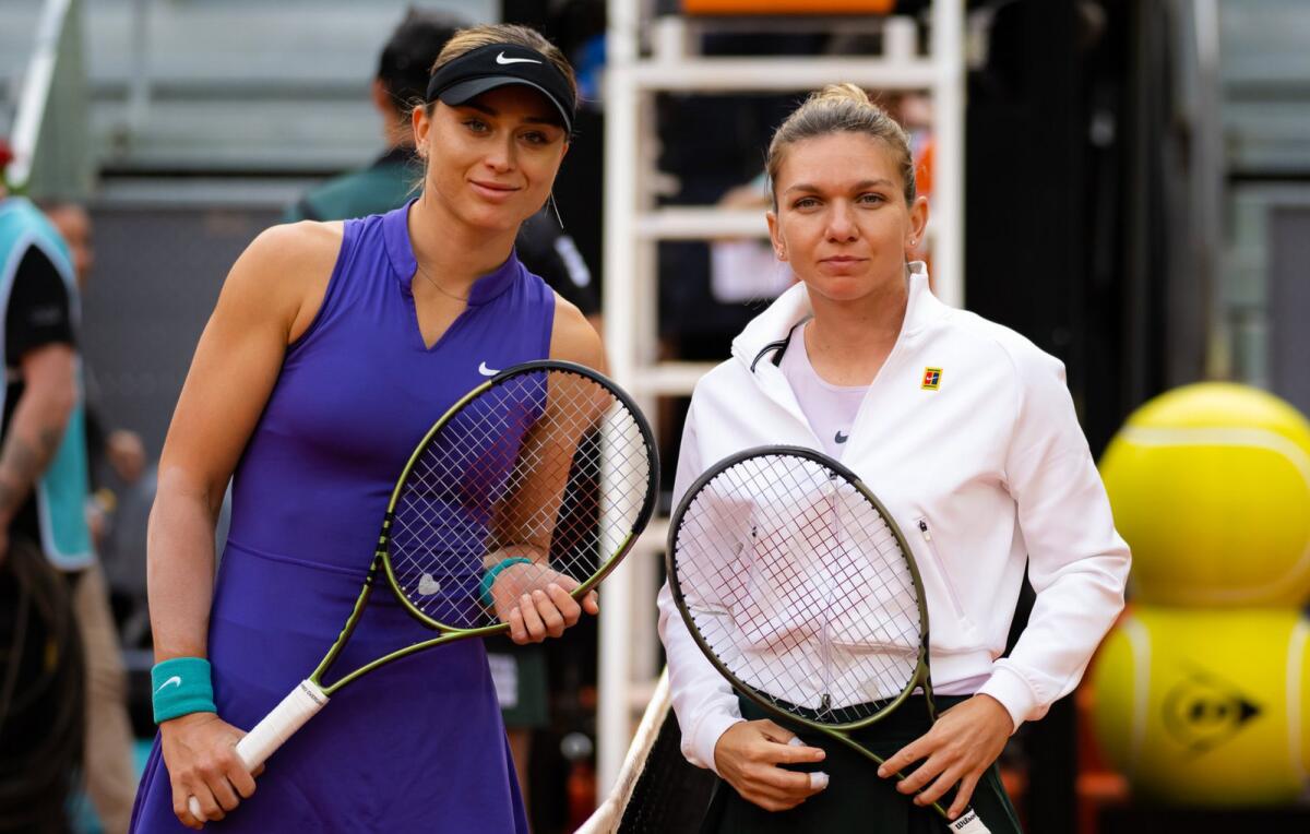 Simona Halep (right) owns a 2-0 record in head-to-head meetings with Paula Badosa (left). — X