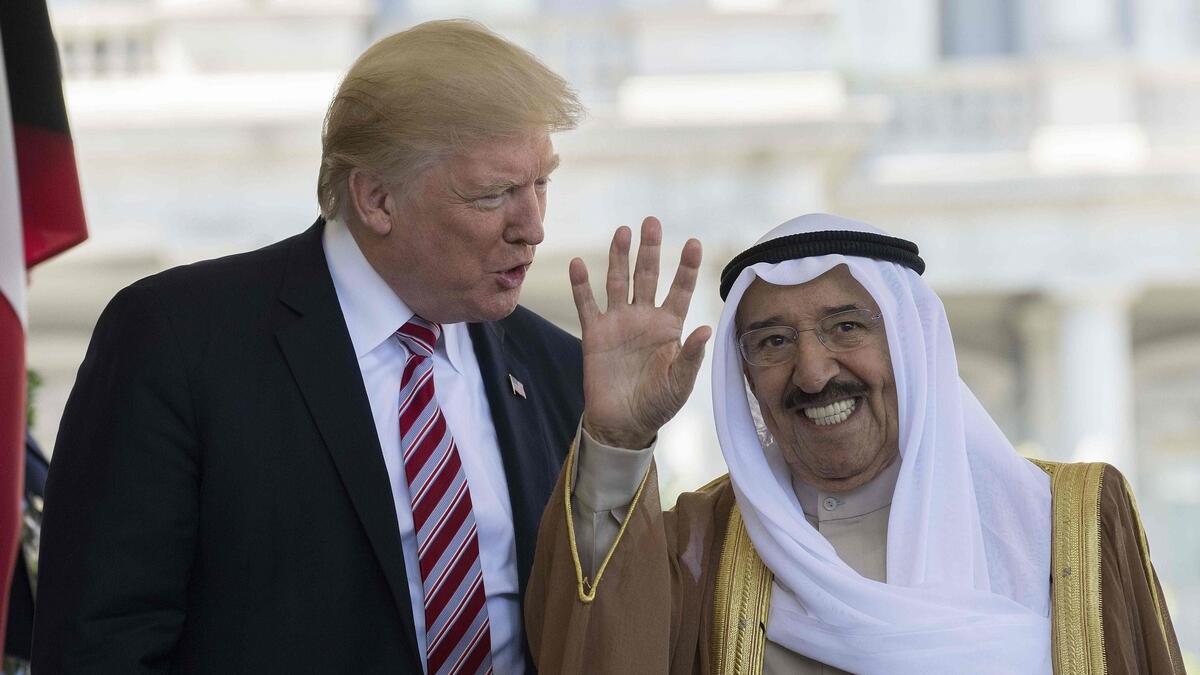 Kuwait Amir meets US President Trump
