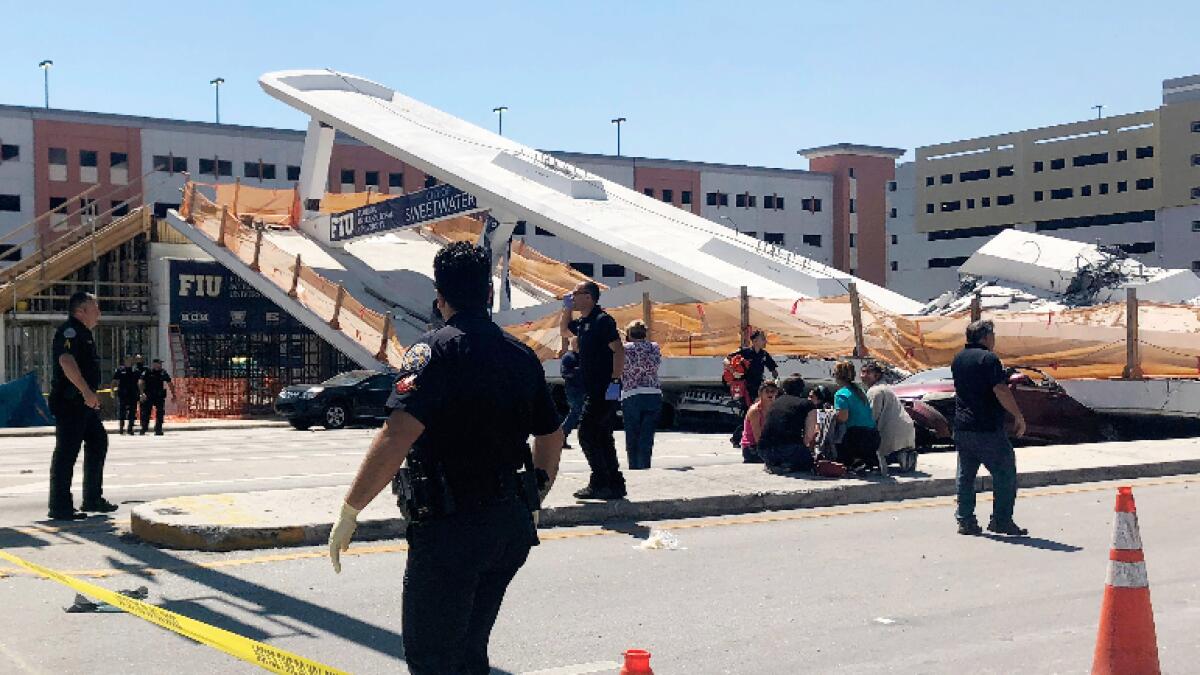 Six killed in Florida university footbridge collapse