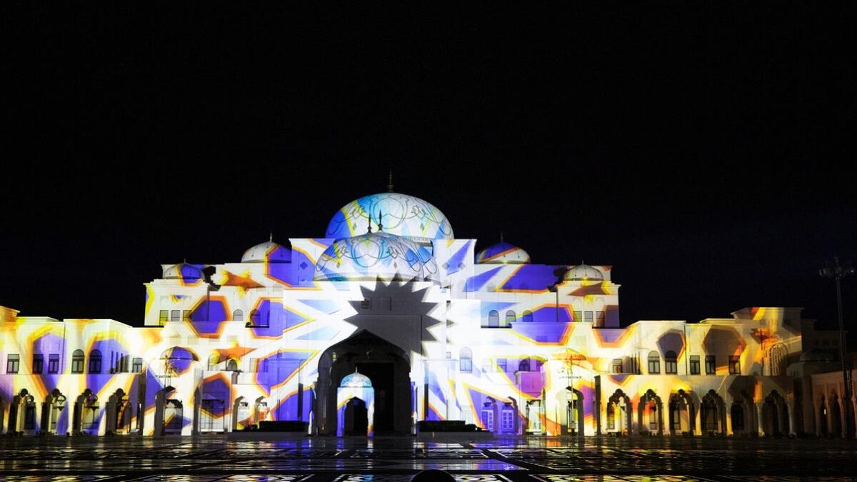 Light and sound. Among the wide array of unique visual experiences that Qasr Al Watan provides, a spectacular evening entertainment can be found: The Palace in Motion evening light and sound show. Once night falls, watch the presidential palace light up the night with a spectacular audiovisual display that projects onto the façade of the Palace a story told in three acts. Commencing at 7.30pm every Thursday, Friday and Saturday for a duration of 15 minutes, light effects are beamed onto the exterior of the Palace’s walls, with an accompanying narration that tells the visual story of the UAE’s past, present, and future.