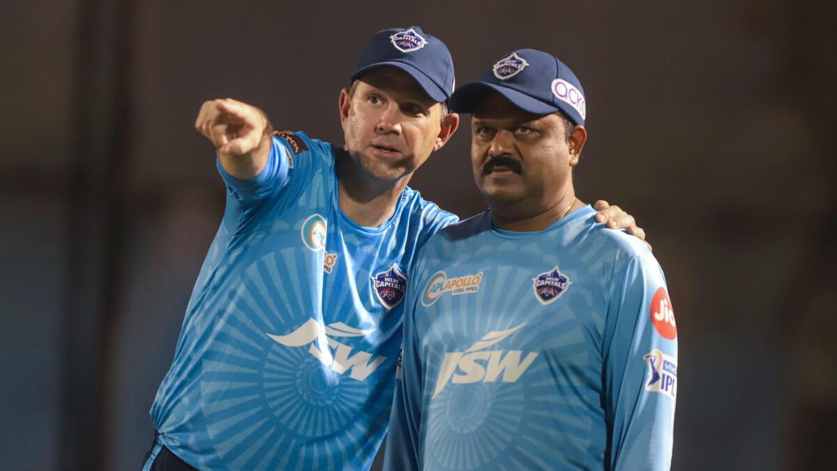 Delhi Capitals assistant coach Pravin Amre (right) with coach Ricky Ponting. — Pravin Amre Twitter