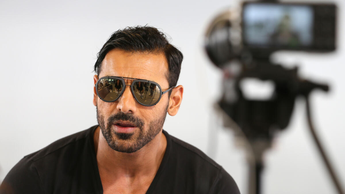 NA270116-RL-INDIANACTOR John Abraham, is an Indian film actor, producer and a former model during media interview at Yas Marina Circuit in Abu Dhabi, January 27, 2016. Photo By Ryan Lim