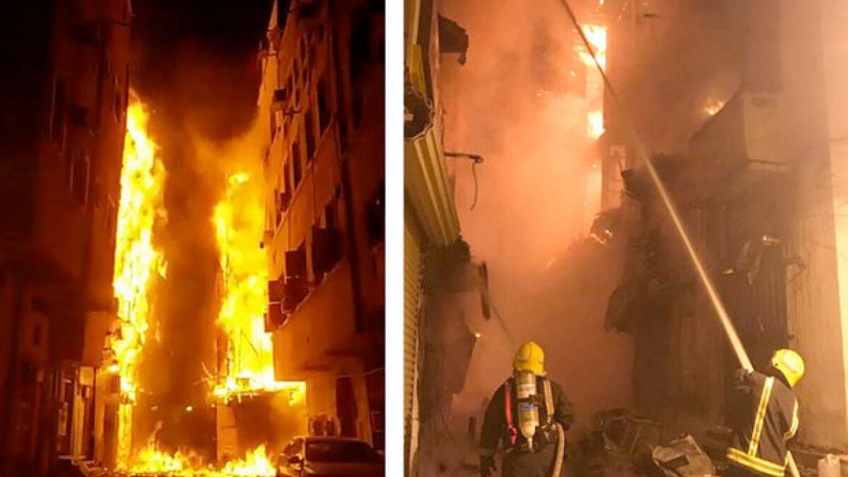 Video: Fire engulfs six buildings in Saudi Arabia