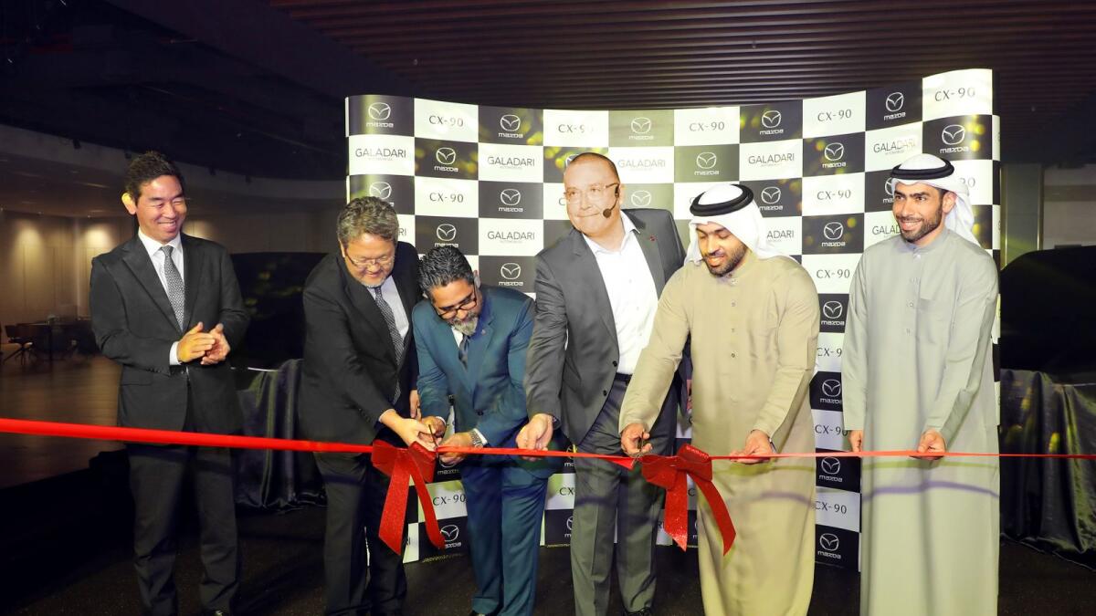 Officials from Galadari Automobiles and Mazda during the opening of new showroom on Sheikh Zayed Road, Dubai.