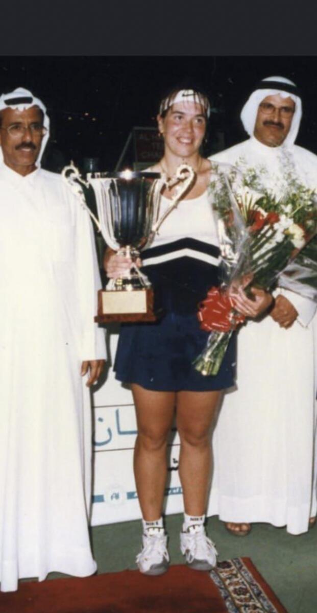 Kira Nagy won the 1998 Al Habtoor Tennis Challenge in Dubai, the first tennis tournament for women in the Middle East. — Supplied photos