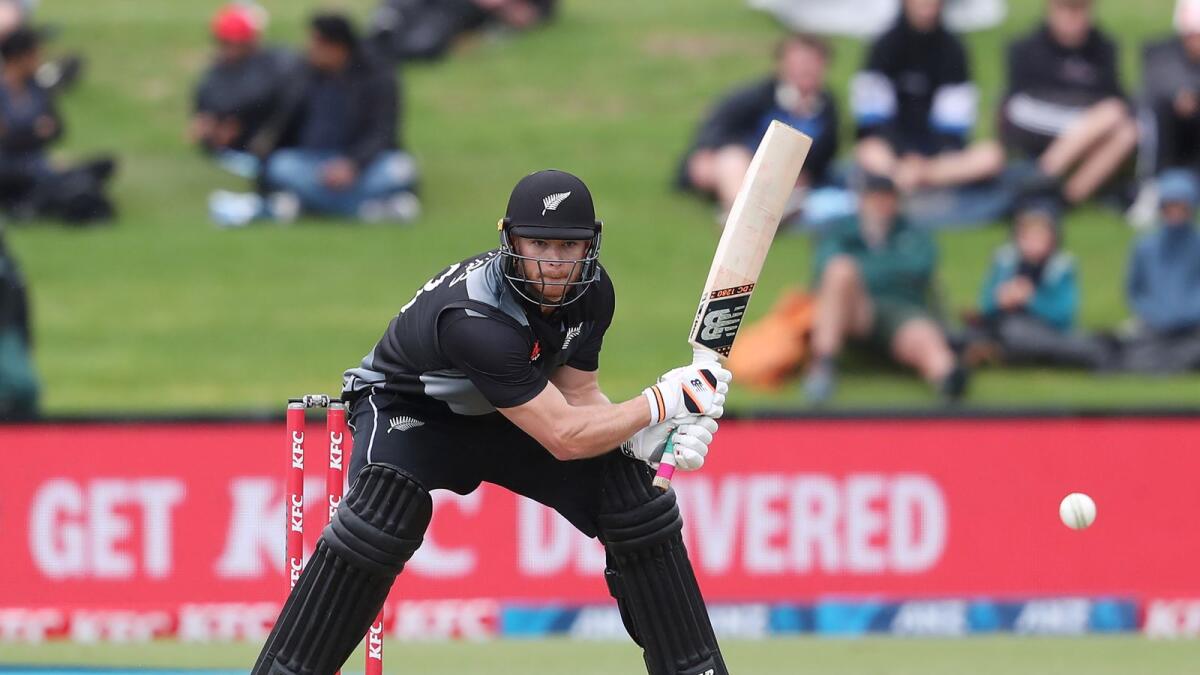 New Zealand's Glenn Phillips bats during the second Twenty20 International  match against West Indies. (AFP)
