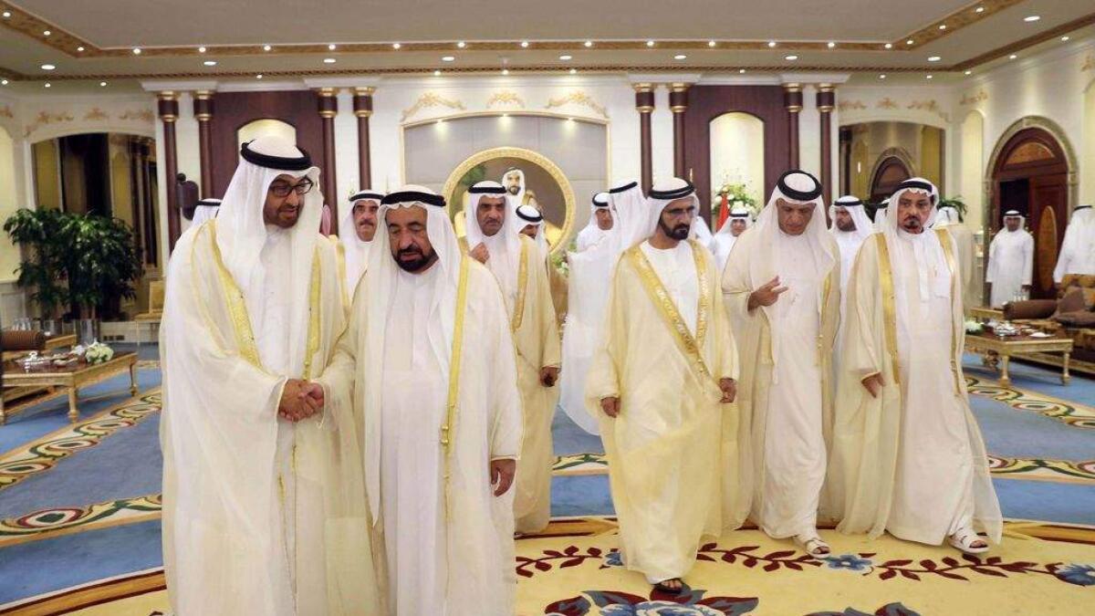 UAE leaders offer prayers, receive well-wishers on Eid