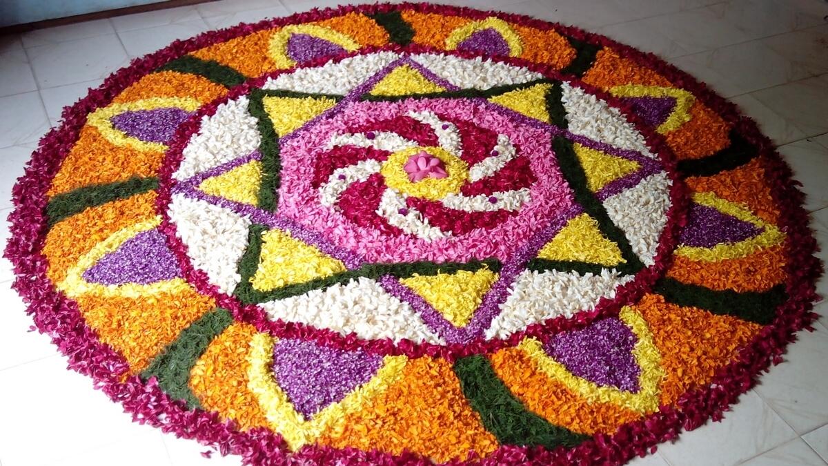 Festive blossoms of pookalam