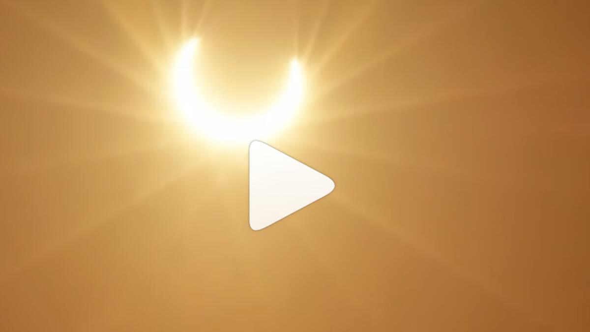 uae solar eclipse, annular solar eclipse in dubai, sheikh hamdan eclipse video