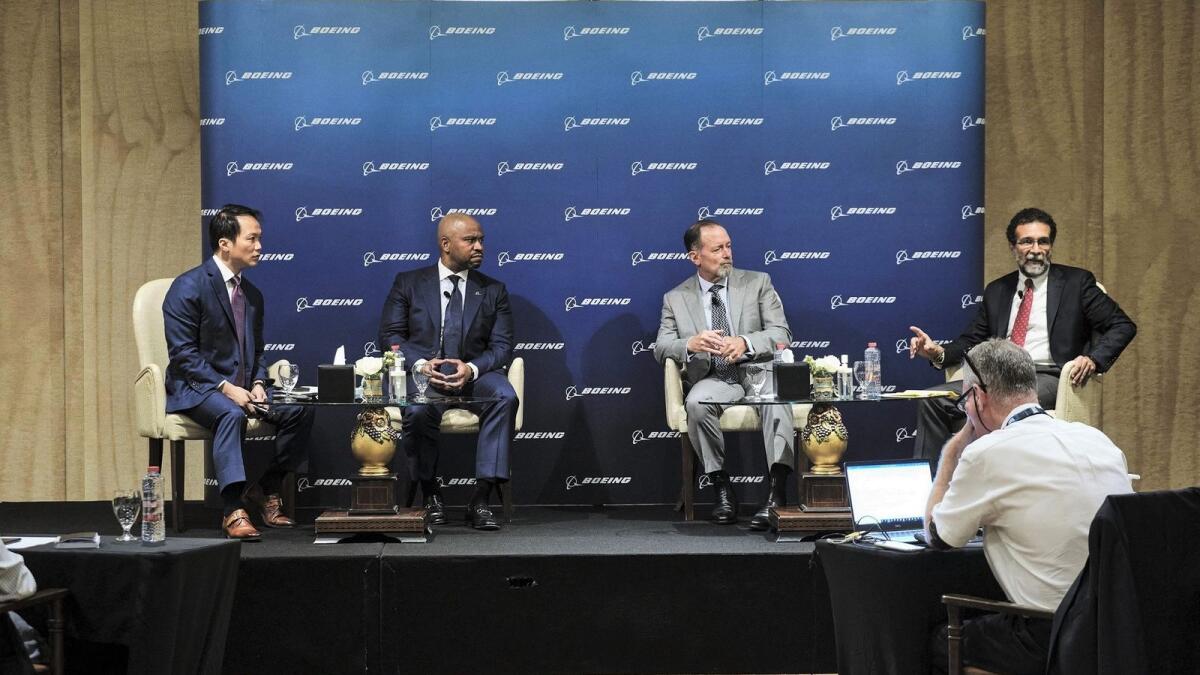 From left: Bernard Choi, vice-president of Global Media Relations; Ted Colbert, president and CEO of Boeing Global Services; Michael Manazir, vice-president of Business Development for Defence, Space and Security; and Ihssane Mounir, senior vice-president of Commercial Sales &amp; Marketing. — Supplied photo