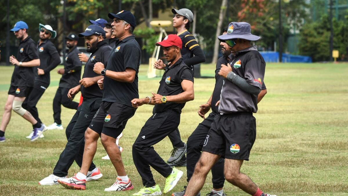 Members of the Philippines national cricket team during a training session. (AFP)