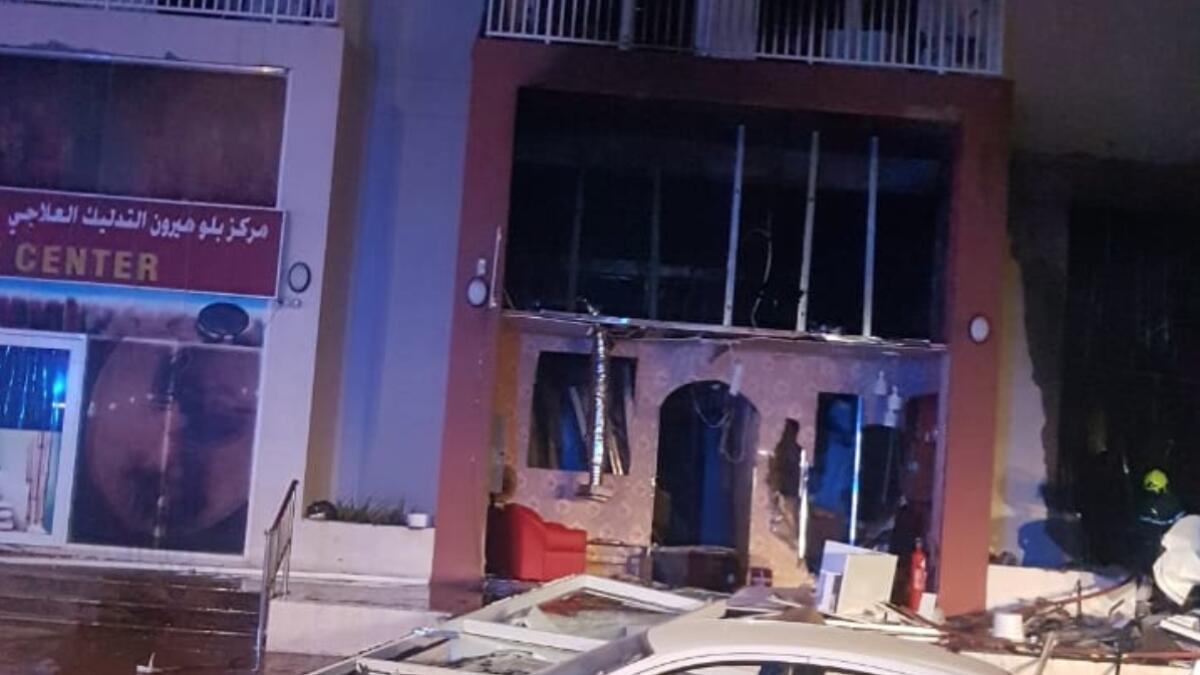 dubai restaurant fire, one dead, gas explosion