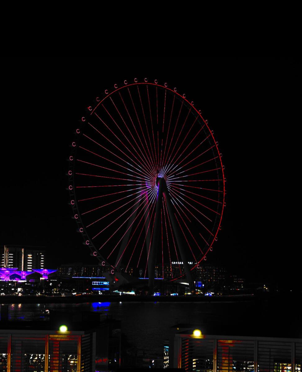 The Liva logo is projected on the Dubai Eye during the company's launch event on Monday. — Supplied photo