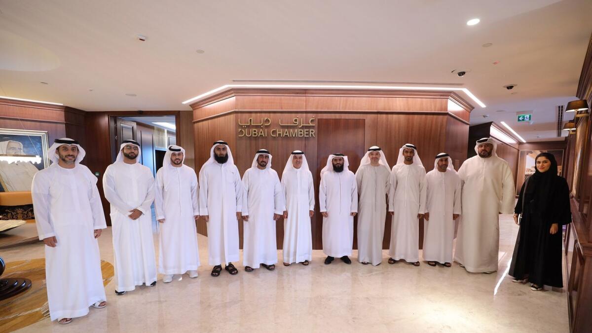 Top officials of Dubai Chamber of Commerce and Hatta Traders Council with Abdul Aziz Al Ghurair, chairman of Dubai Chambers.