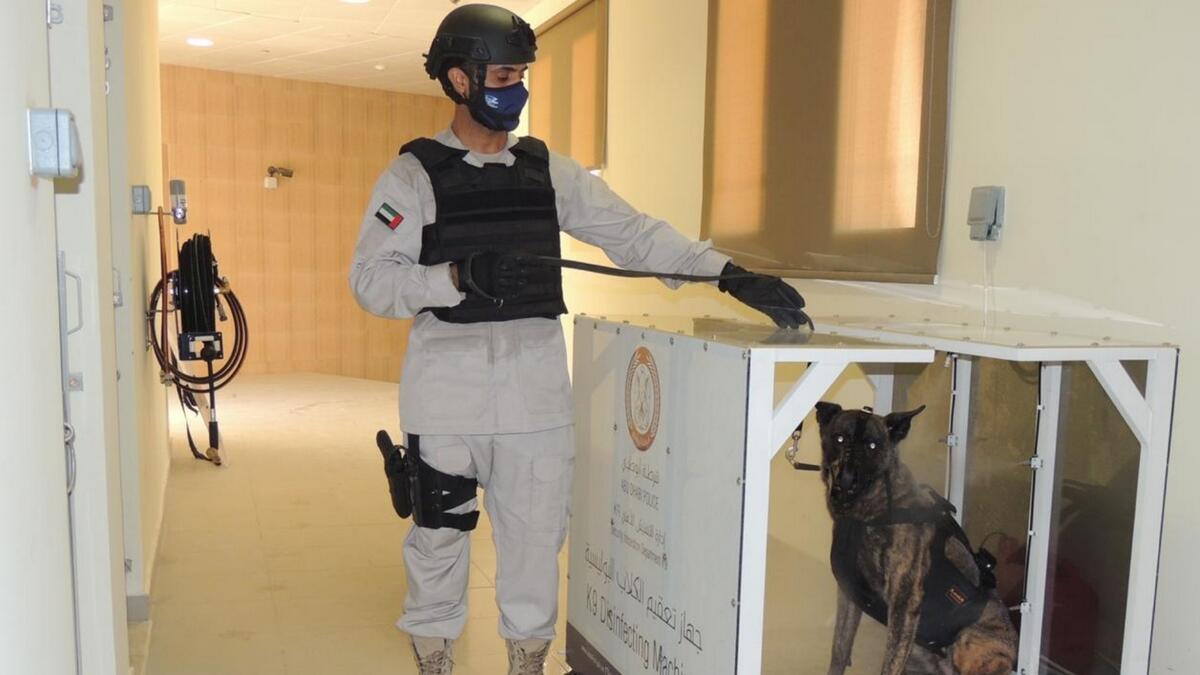  Abu Dhabi Police K9 team , Covid-19, coronavirus, UAE, uae police