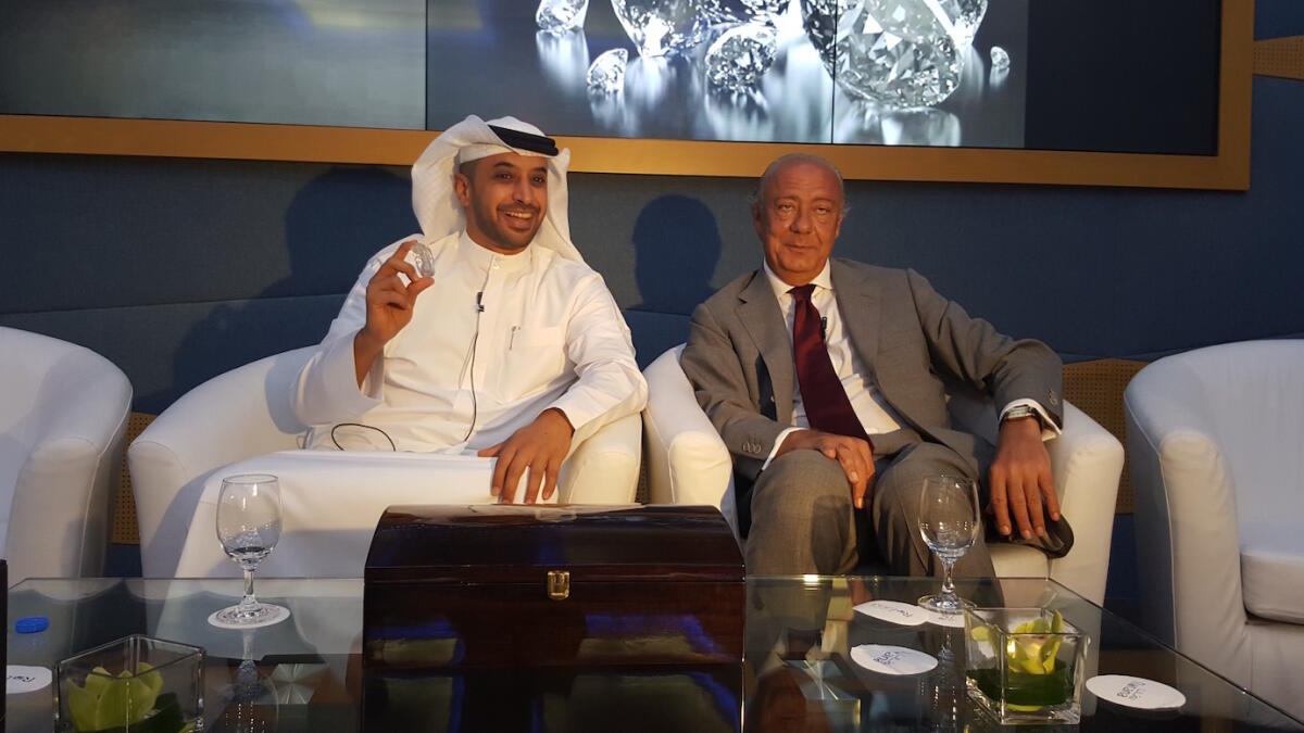 Ahmed bin Sulayem and Fawaz Gruosi at the Press conference in Dubai on Sunday. 