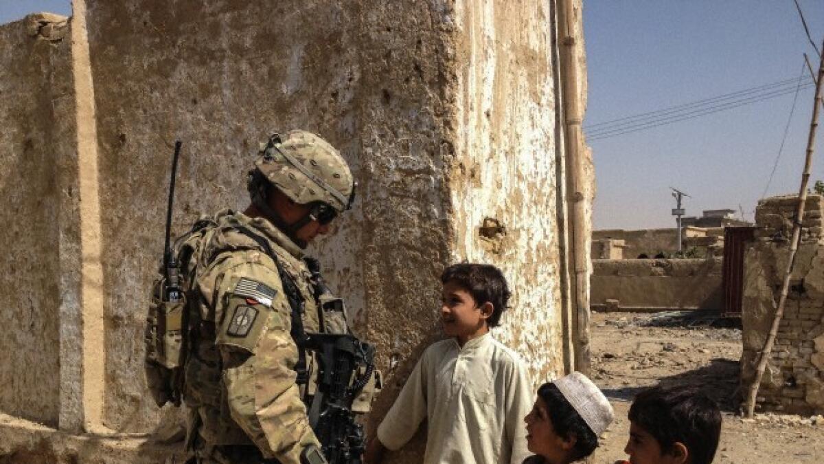 Soldier on patrol in Kandahar
