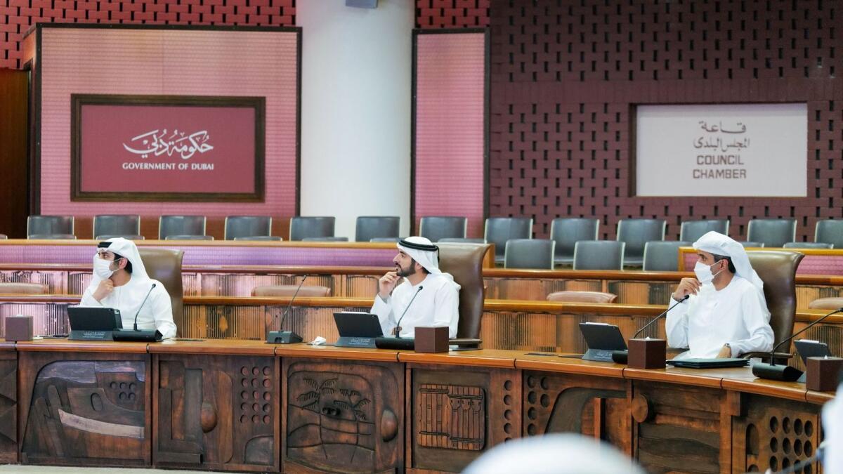 Sheikh Hamdan chairs the meeting of The Executive Council of Dubai on Wednesday. — Wam