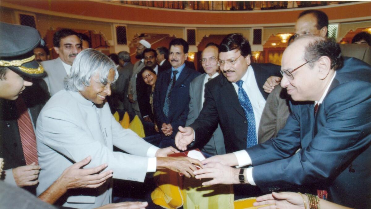 Tanvir Kanji with the late president of India A.P.J. Abdul Kalam during the latter’s visit to the UAE.