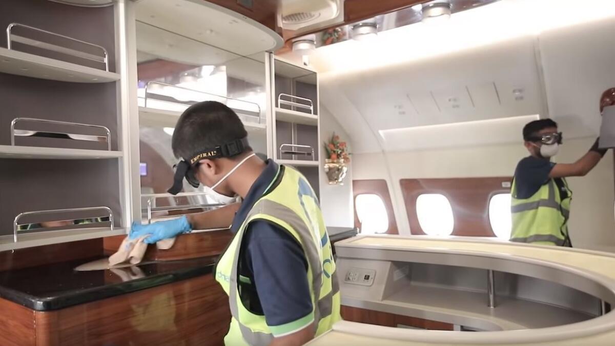 This includes the defogging of cabin interiors and misting with disinfectant across all soft furnishings, and replacement of seat covers and cushions in the affected area. The aircraft’s HEPA cabin air filters will also be replaced.-Screengrab