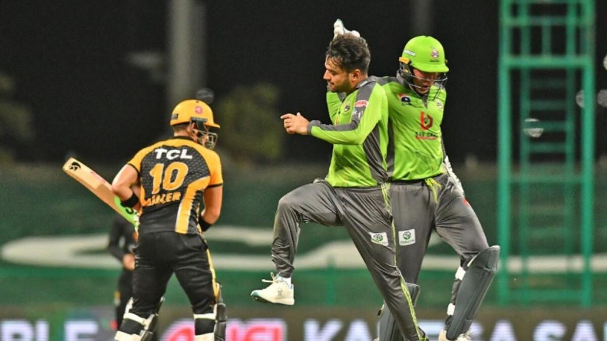 Rashid Khan celebrates a wicket. (PSL Twitter)