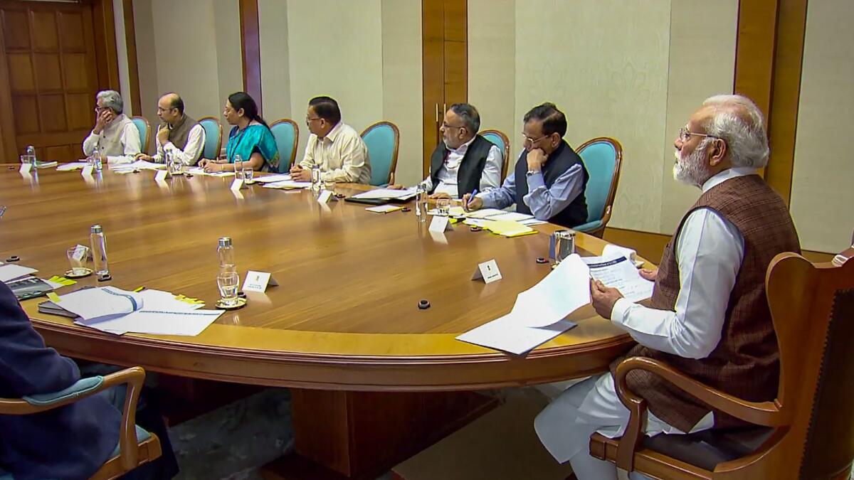 Prime Minister Narendra Modi chairs a high-level meeting to review the Covid situation amid rise in cases in the country and to take stock of the public health preparedness in New Delhi on March 22, 2023. — PTI